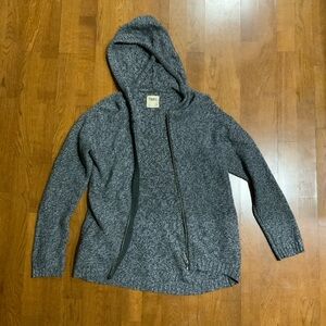 TNA Charcoal Knit Zip-Up Hoodie